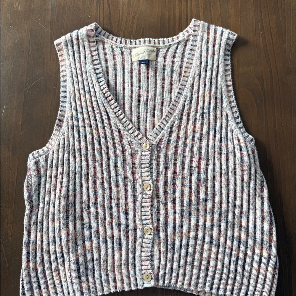 Universal Thread Multicolor Striped Knit Vest